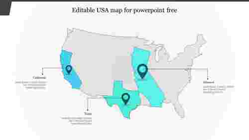 100% Free Editable US Maps with States in PowerPoint